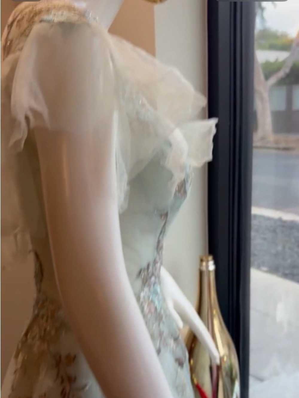 Pol Atteu Ball Gown Size 6 Light Blue Embroidered Floral Formal Dress Prom - Picture 4 of 4